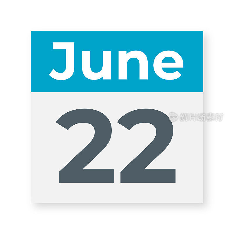 6月22日――日历页。矢量图