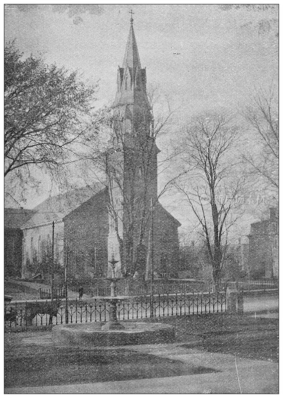 马萨诸塞州汉普顿县的古董图片:斯普林菲尔德，天主教大教堂