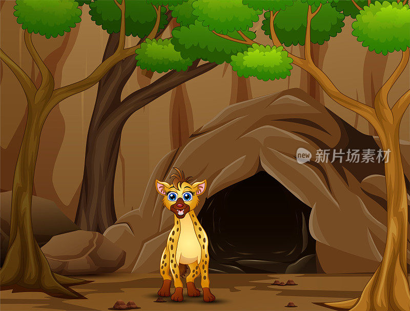 鬣狗卡通生活在洞穴里