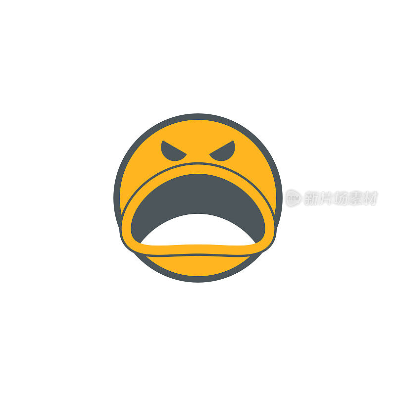 可爱的表情，愤怒的脸图标