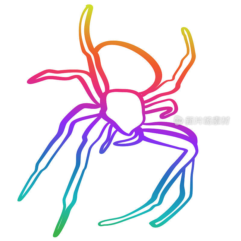 蜘蛛万圣节元素彩虹