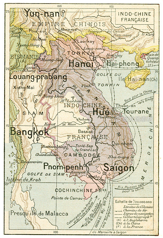 1887年法国印中地图