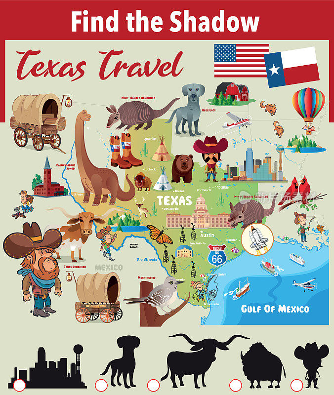 找到阴影,德克萨斯符号