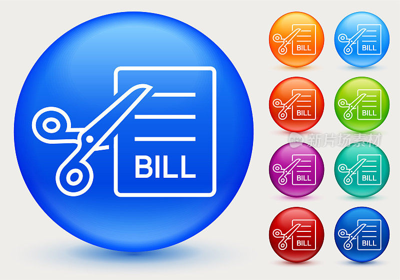 剪帐单与剪刀图标