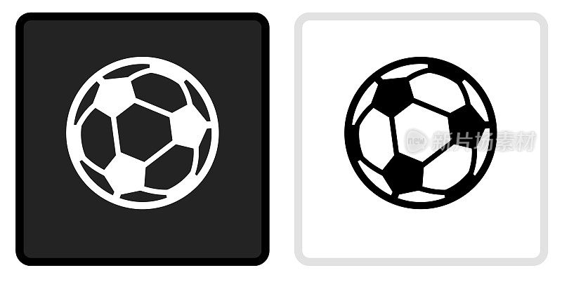 足球图标上的黑色按钮与白色滚动