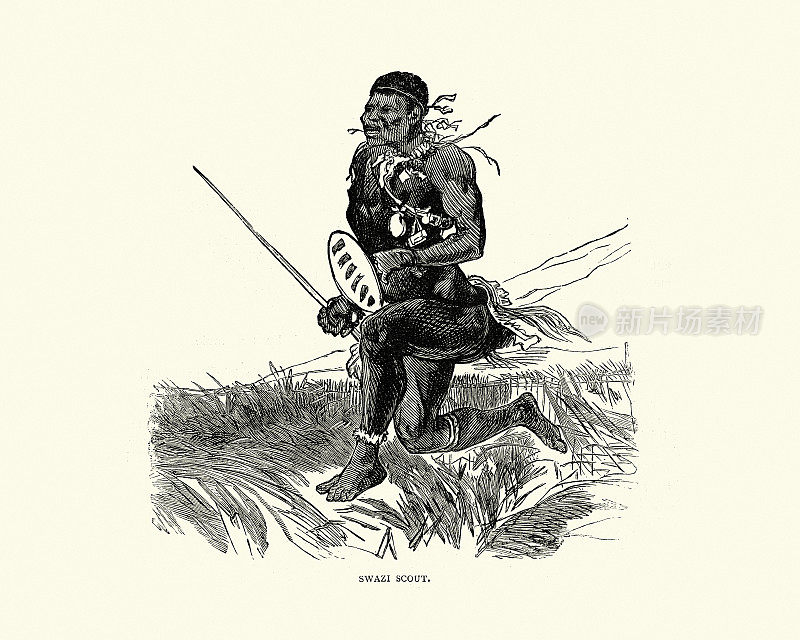 非洲斯威士兰战士侦察兵，19世纪