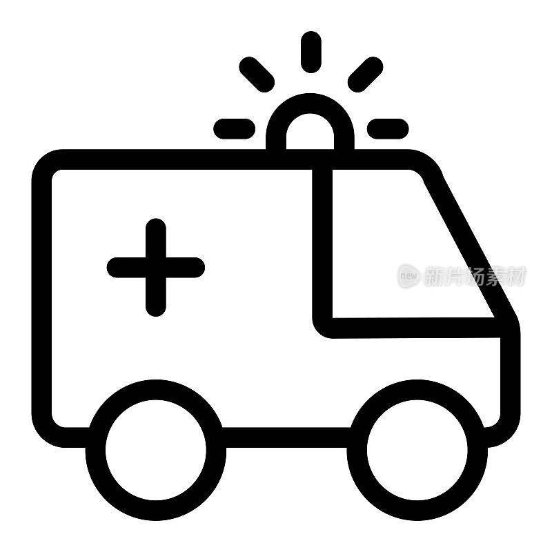 救护车图标。急救，急救标志医疗车的象征。