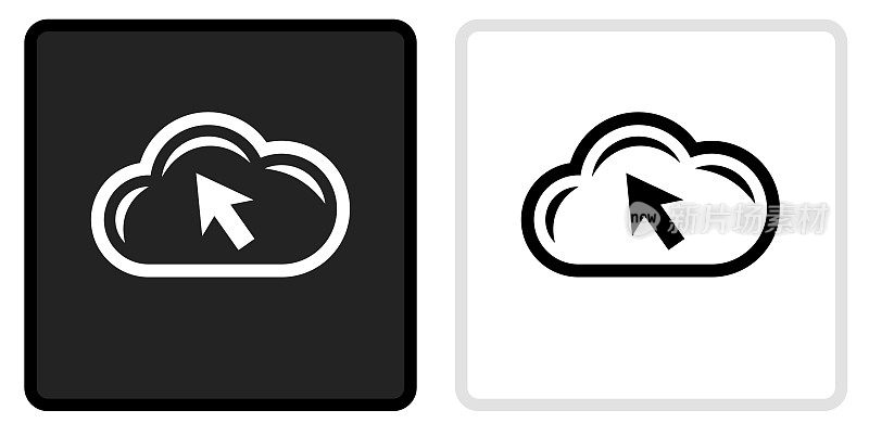 计算机云图标上的黑色按钮与白色翻转