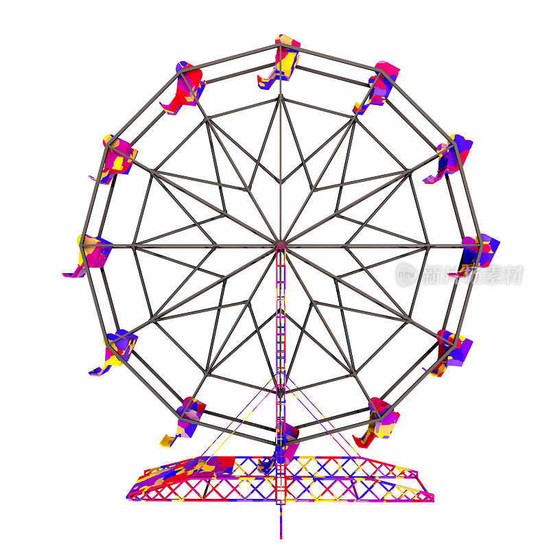 摩天轮孤立在白色背景上