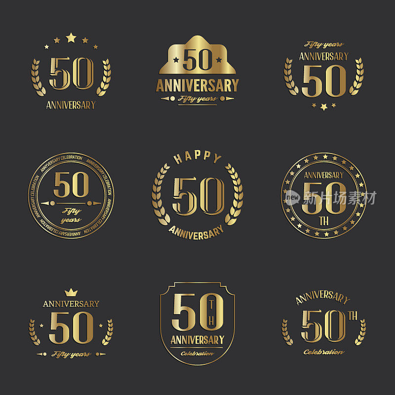 50周年庆典标志系列。50周年的标志。