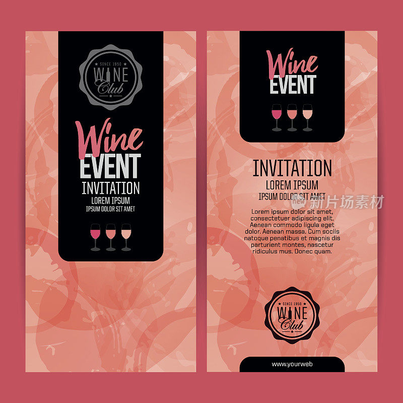 为您的葡萄酒活动设计邀请函、传单或横幅。