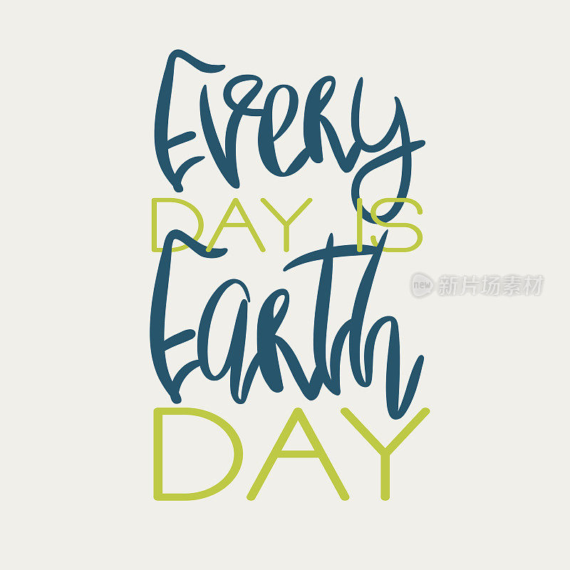 地球日概念-装饰手绘字体