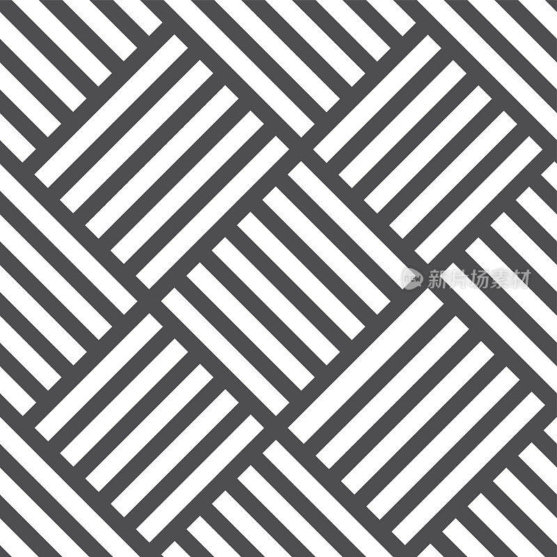 几何无缝矢量模式。黑白条纹背景。