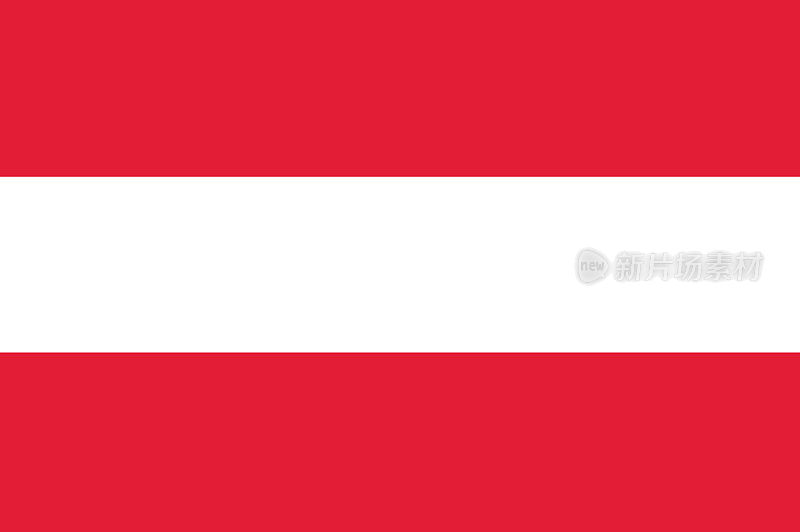 奥地利共和国的矢量旗。奥地利国旗。插图