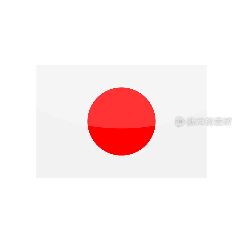 日本-旗帜图标矢量插图-矩形