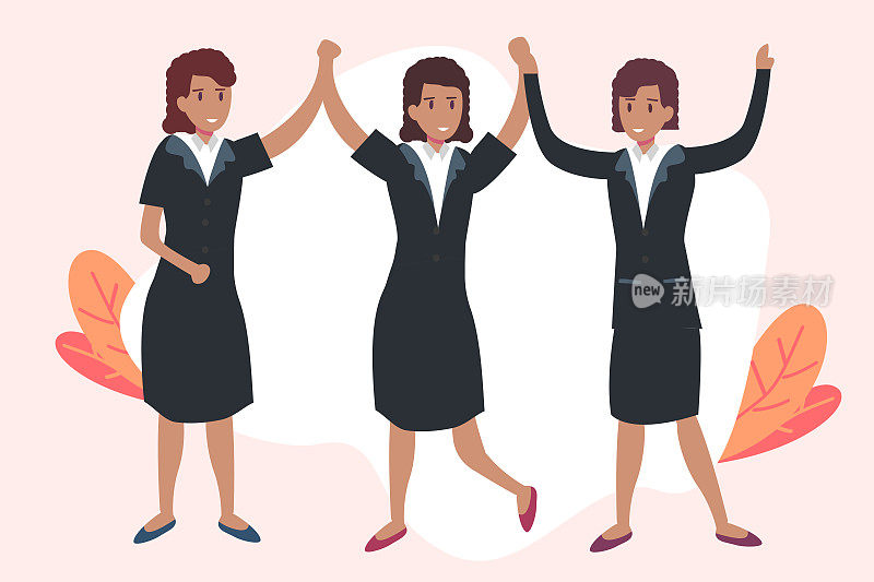 商界女性用击掌来表示成功