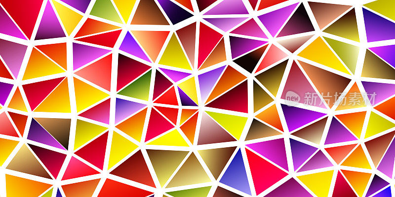 多边形彩虹马赛克背景。抽象低多边形矢量插图。三角形图案在半色调风格。模板几何商业设计与三角形的海报，旗帜，卡片，苍蝇