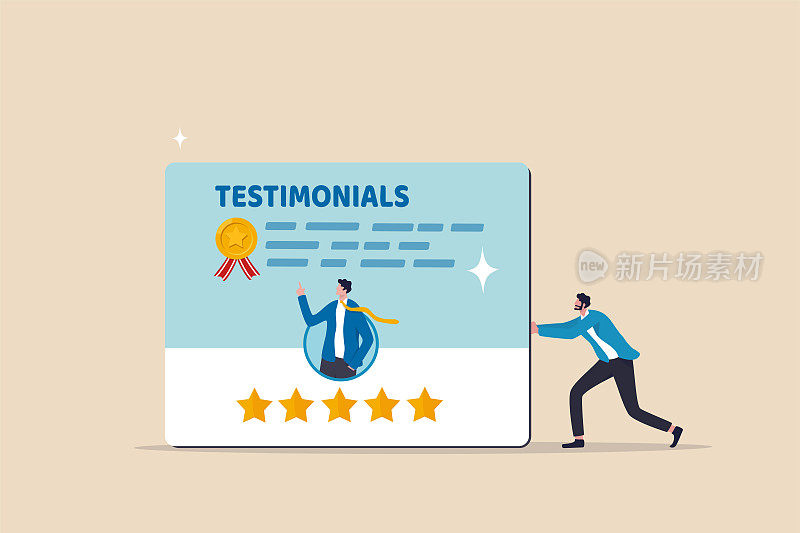 客户评价，客户评价或意见或反馈给予5星评级，留言或正面评价，优质服务理念，商家推荐好评的客户评价卡。