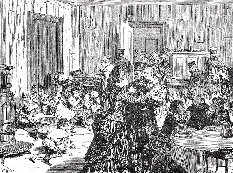 纽约市，失踪儿童宿舍，1875年