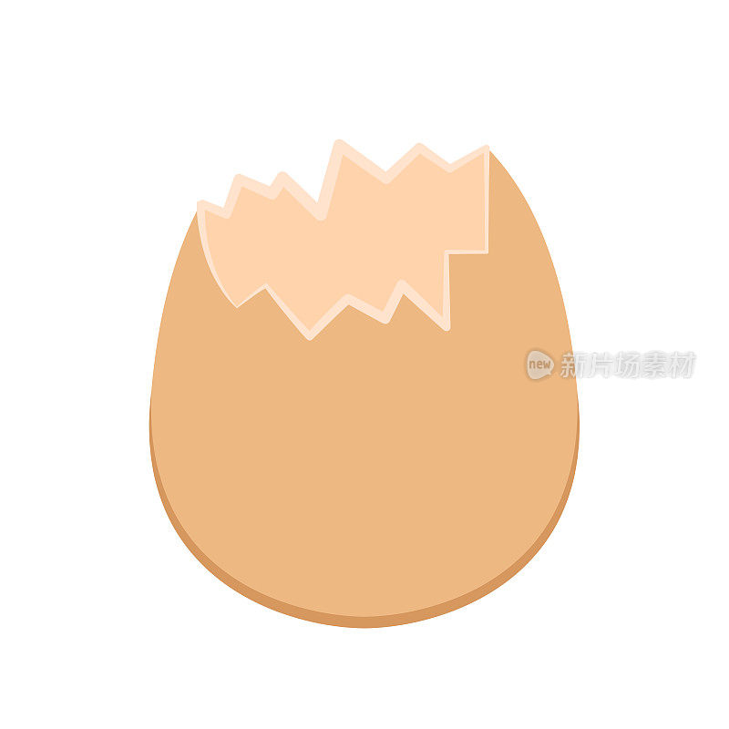 鸡蛋标志设计。白底鸡蛋。破碎的鸡蛋。敲蛋标志。