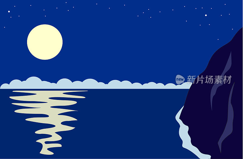 岩石，大海和月亮