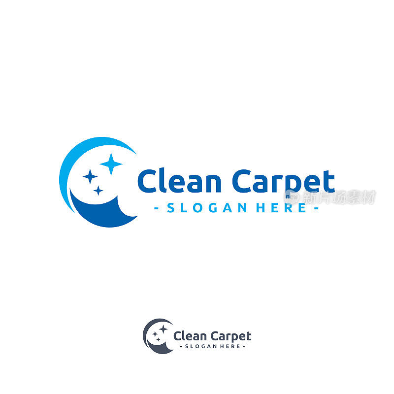 字母C清洁地毯图标符号向量