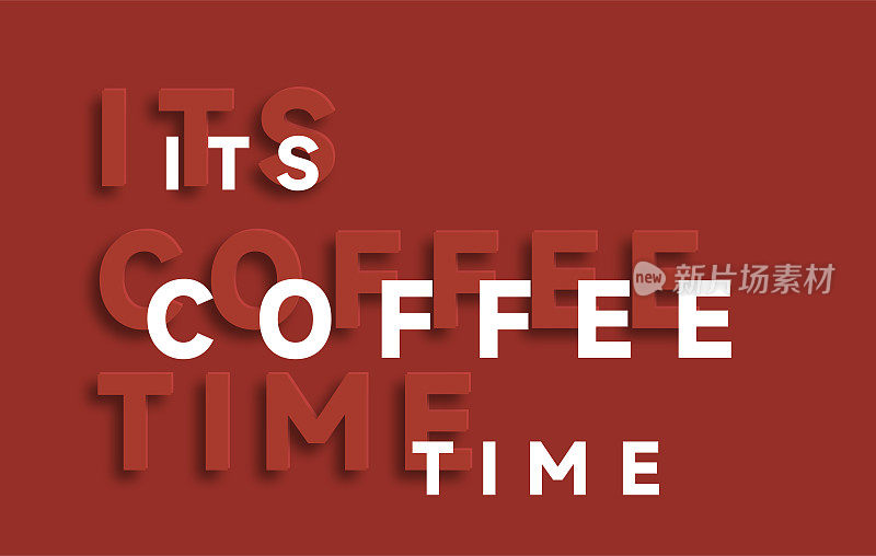 彩色剪纸效果咖啡时间引用横幅背景设计