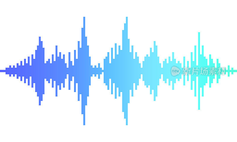 声波矢量。波作为音频均衡器隔离的背景。音频技术。脉冲音乐波形