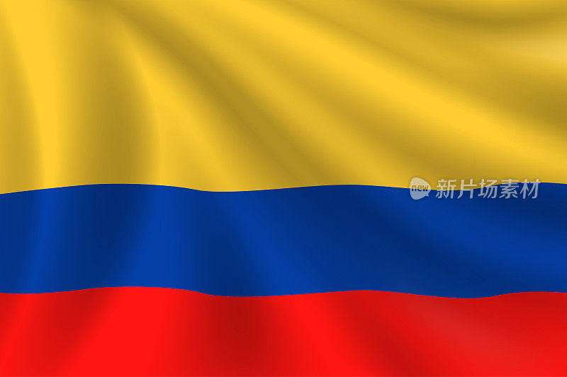 哥伦比亚国旗。哥伦比亚的旗帜。矢量标志背景。股票插图