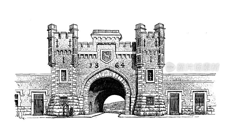 1889年的运动和消遣:安特卫普的防御工事门