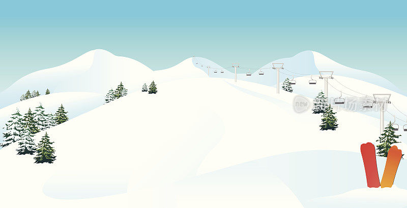 冬季高山滑雪场景
