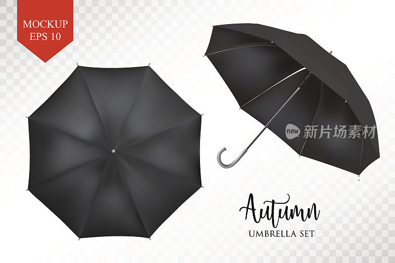 矢量现实遮阳伞，雨伞遮阳伞集。轮模型