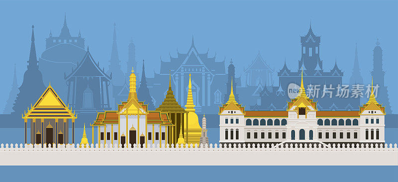 泰国皇家寺庙和大皇宫