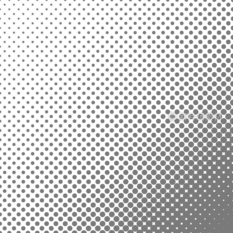 几何半色调网点图案背景-向量图形的圆在不同的大小