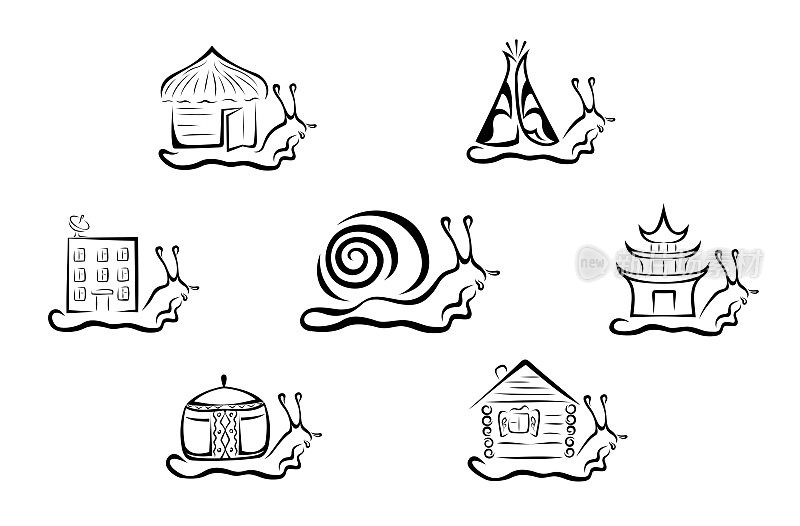 图解风格化蜗牛