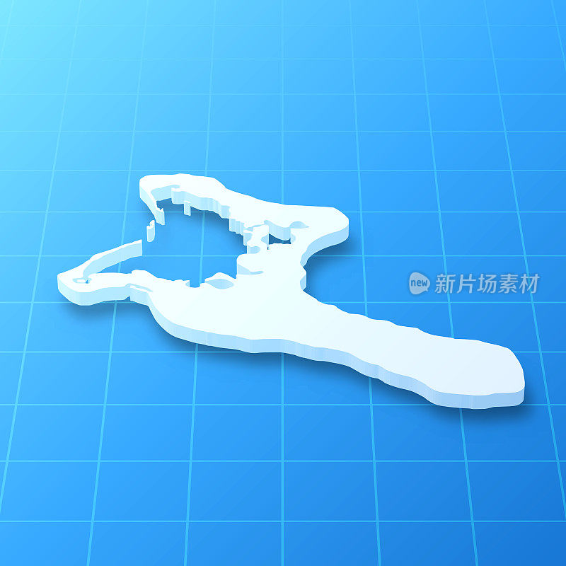 基里巴斯3D地图上的蓝色背景