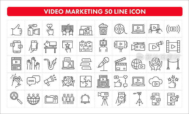 视频营销50线图标