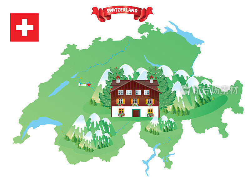 瑞士和木制山屋