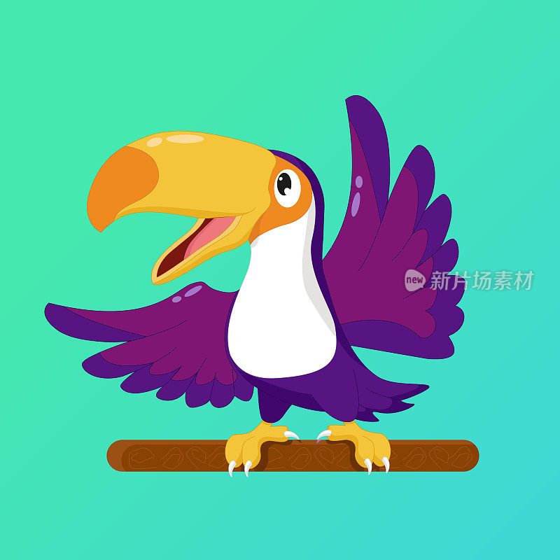 卡通色彩斑斓的鹦鹉在明亮的背景