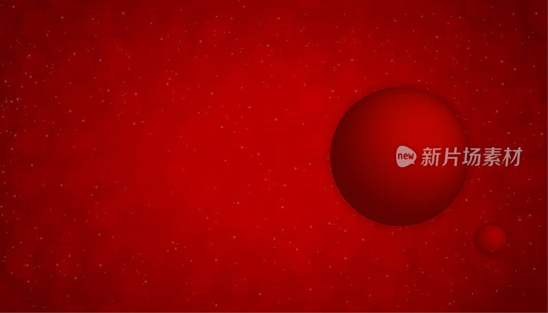 明亮的栗色，深红色纹理垃圾摇滚圣诞矢量背景与两个球形的小玩意儿，一个大，一个小
