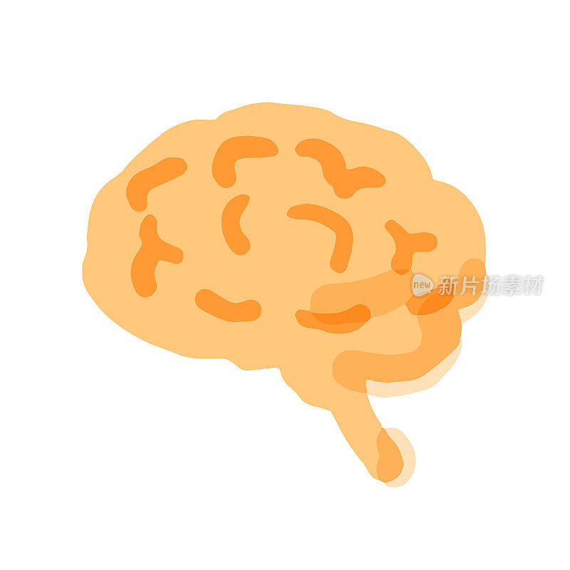 人类的大脑;手绘矢量插图像木版印刷