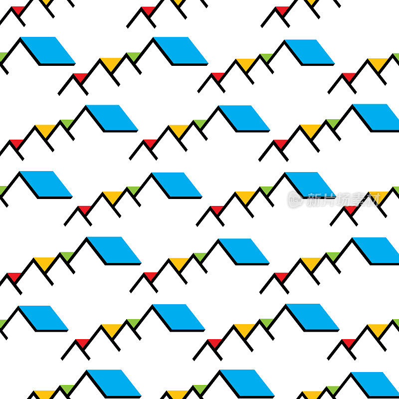 彩色屋顶无缝图案