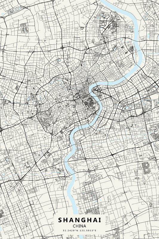 上海，中国矢量地图