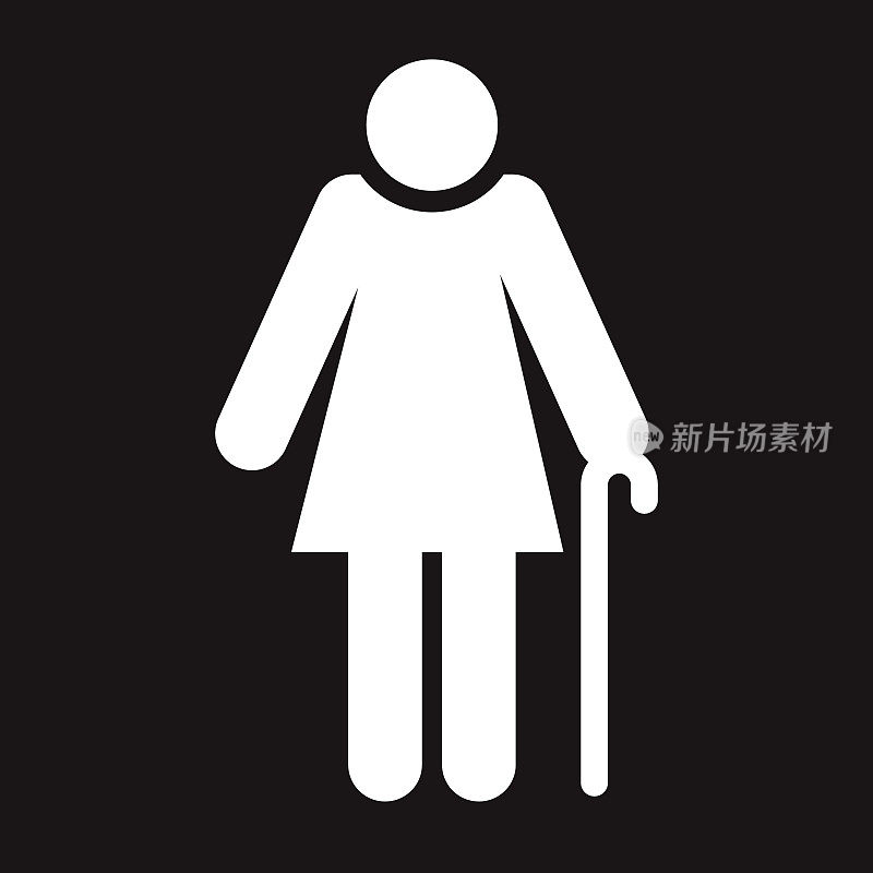 老年女性洗手间无障碍图标