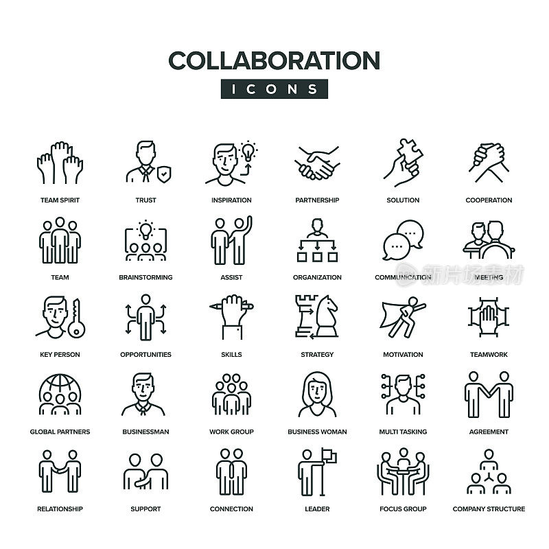 协作线图标集