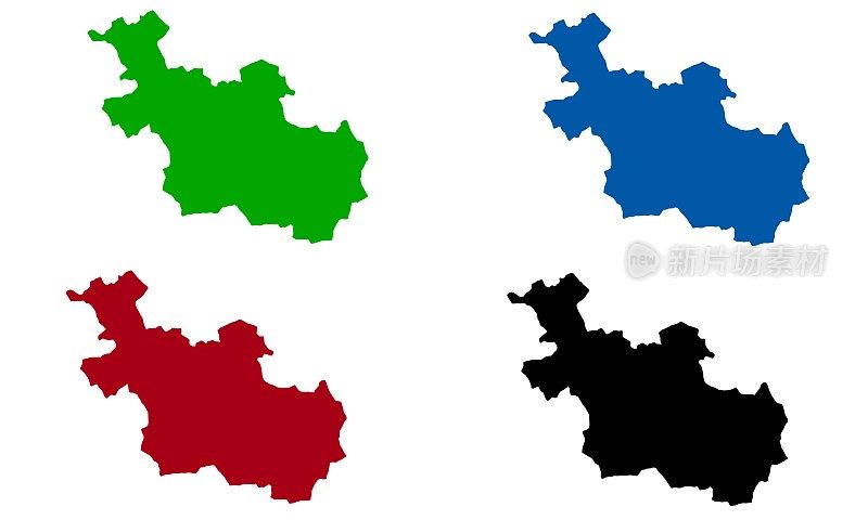 荷兰东部的Overijssel省地图的剪影设计