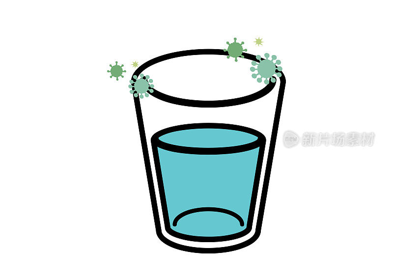 一个带有病毒的杯子的插图