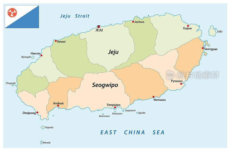 韩国济州岛行政地图