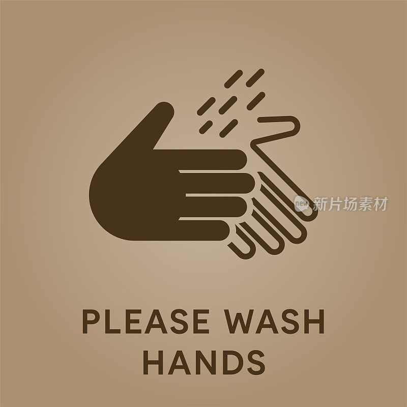 洗手图标。洗手横幅。自我保护规则。健康的建议。清洁自己。卫生保健的海报。矢量插图设计。