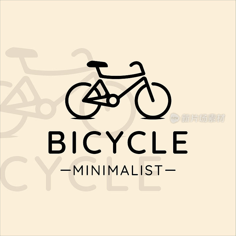 简单的自行车标志线艺术矢量插图模板图标图形设计